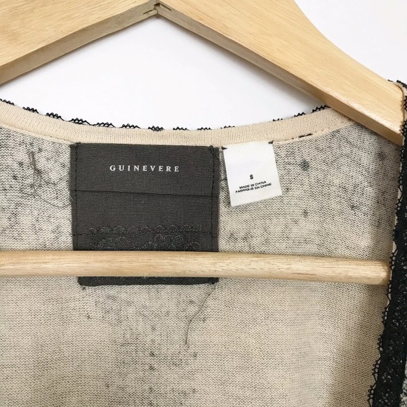 Guinevere Anthro Lace Print Cardigan Sweater Small - Picture 5 of 8